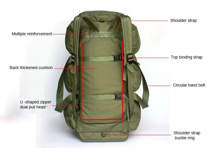 Super Large Capacity 100L Backpack Men Outdoor Waterproof Camping Storage Bag Tent Canopy Tactical Travel Bag Handbag