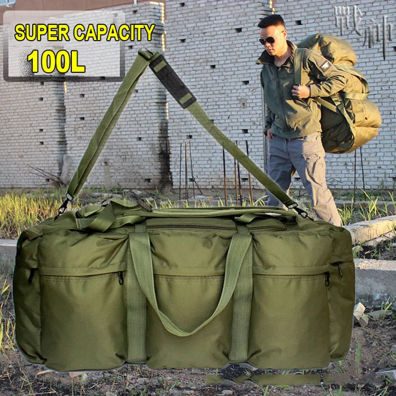 Super Large Capacity 100L Backpack Men Outdoor Waterproof Camping Storage Bag Tent Canopy Tactical Travel Bag Handbag
